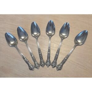 Versailles Stainless Japan Floral Rose Repousse Teaspoons Set of 6 Vintage